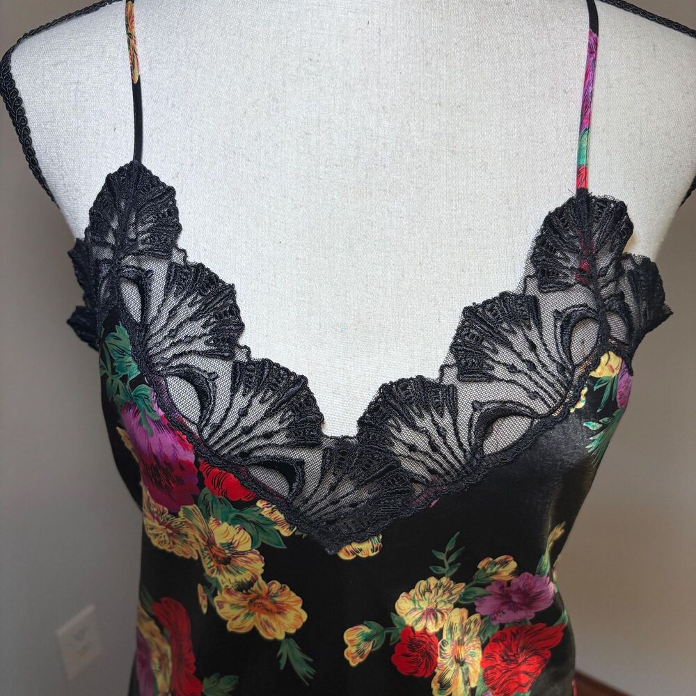 Vintage Victoria’s Secret Gold Label Satin Floral Slip Dress Size Small - Picture 16 of 16